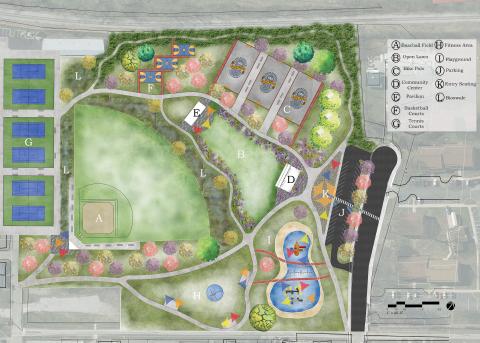 rendered plan for a local park