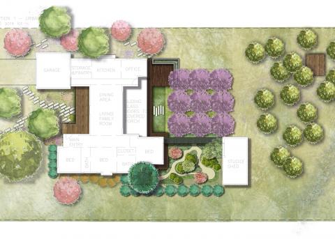 rendering of residential planting plan
