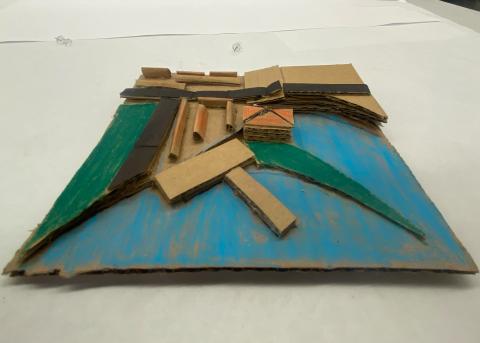 Photograph of a student-built model of their design.