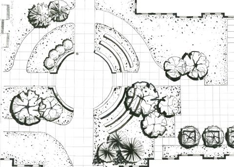 Black and white hand graphics by first year student.