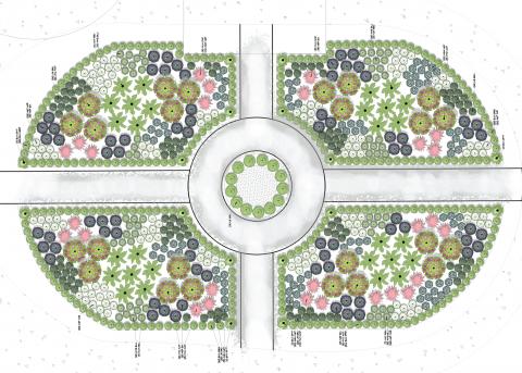 Formal planting plan design by fourth year student.