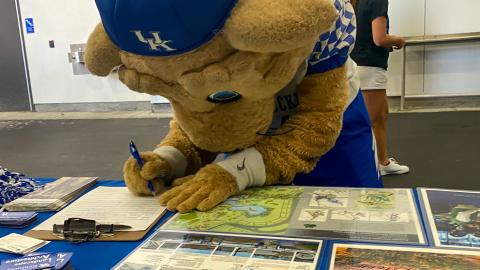 Wildcat mascot signing up for UKLA events