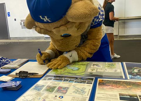Wildcat mascot signing up for UKLA events