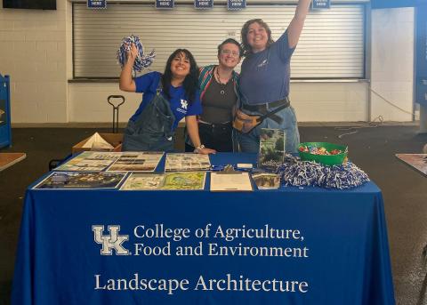 ASLA student chapter members tabling at a campus event