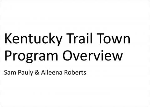 Graphic introducing Trail Town Programs for Fleming-Neon